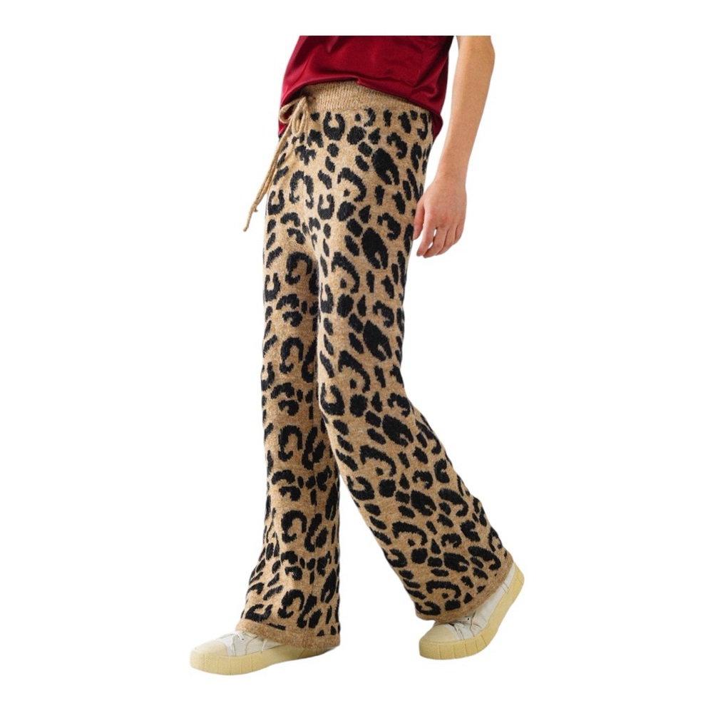Leopard Print Knit Pants